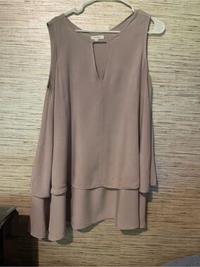 Wishlist Layered Sleeveless Tunic in Dusty Mauve